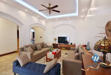 Renovated French villa for rent in Tay Ho, high ceiling, lots of outside space